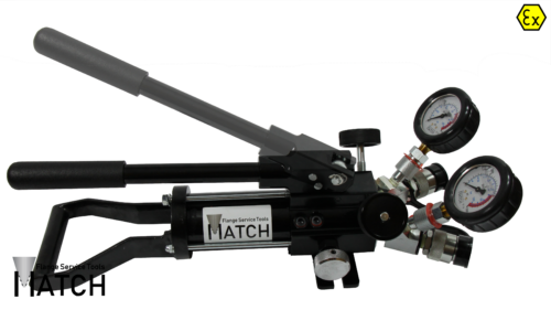 Hydraulic hand pump (P350BEX) double connection, solo, with handle upwards