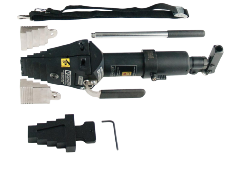 Hydrauliczny rozpierak do kołnierzy z wbudowaną pompą SW14.5TI firmy Equalizer z zestawem bloków zabezpieczających i parą bloków stopniowych